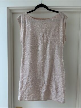 Alice + Olivia Blush Sequin Mini Dress